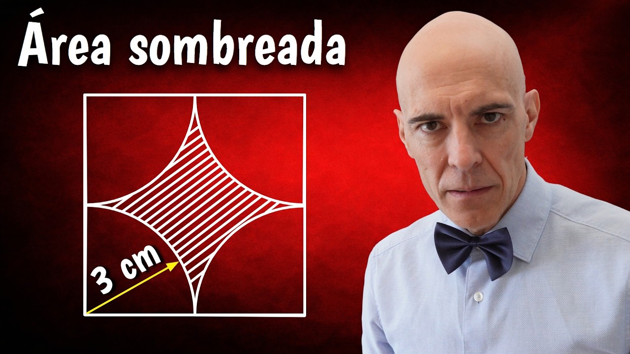¿Cuánto mide el área sombreada en el interior del cuadrado? | Geometría