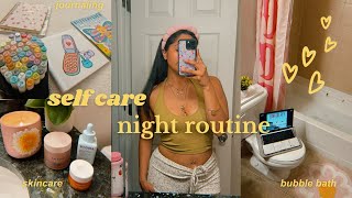 MY SELF CARE NIGHT ROUTINE 🌙🫧 skincare, journaling & cozy bath 🛁