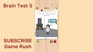 Brain Test 5 : Level 95 find a way to dry his laptop | Brain test 5 Walkthrough #braintest5