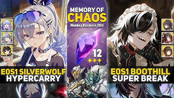 E0S1 Silver Wolf Hypercarry & E0S1 Boothill Super Break | Memory of Chaos 12 | Honkai Star Rail