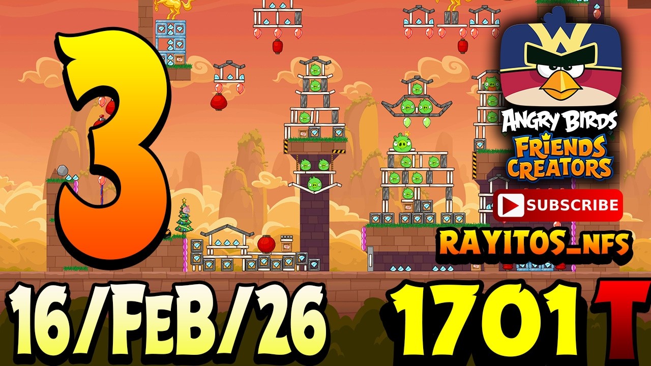 Angry Birds Friends Level 3 Tournament 1701 Highscore POWER-UP walkthrough