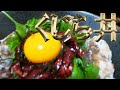 【くじら丼】鯨の竜田揚げとユッケのダブルパンチ丼　#shorts　【床クッキング】