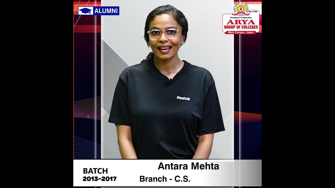 ALUMNI | Ms. Antra Mehta (B.Tech. 2013-17 Batch) | AIET