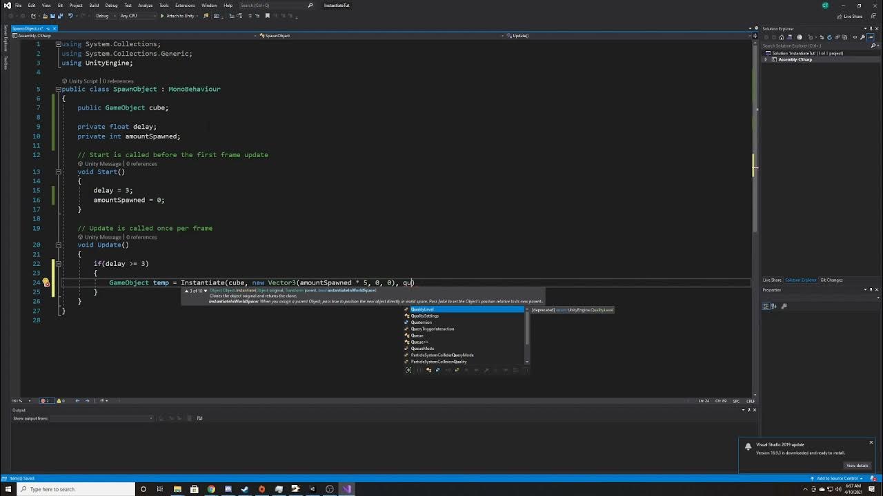 How to spawn objects into the scene | Unity Tutorial - YouTube