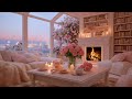Piano Relaxing Music &amp; Fireplace Sounds 🔥 Peaceful Living Room Vibes for Work, Reading &amp; Study
