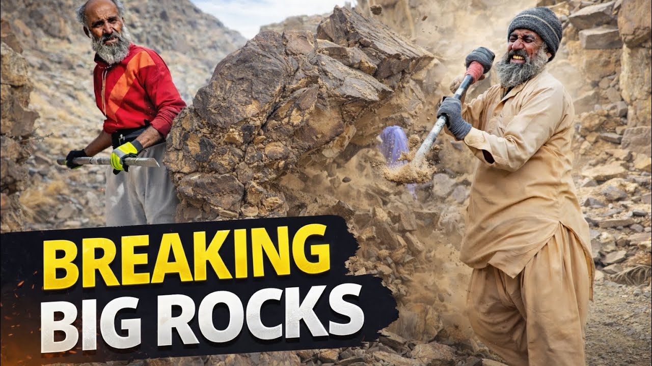 Traditional Stone Breaking in the Mountains | Full Working Process