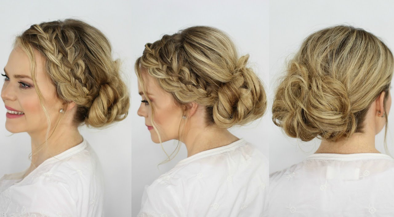 Waterfall French Braid Messy Bun | Missy Sue - YouTube