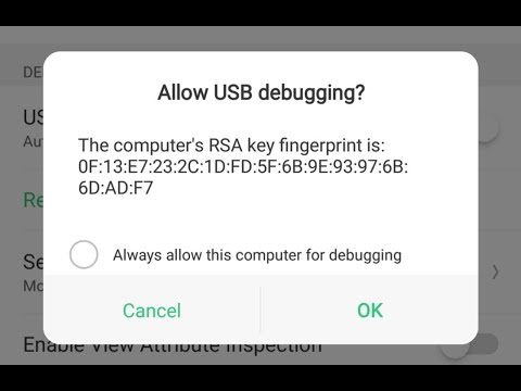 Fix Allow USB debugging - Because an app is obscuring.... when connect to your pc (bad English)