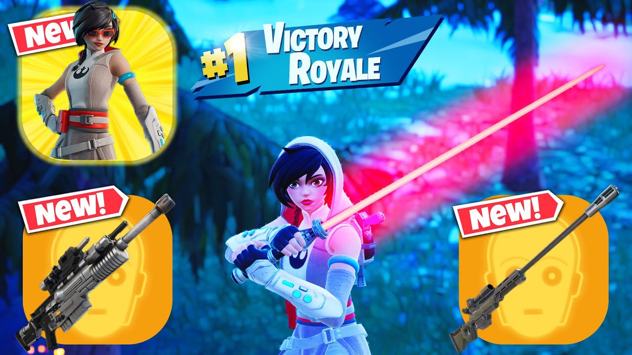 Victory Royale Jedi Evie Solo Gameplay (Fortnite C6MS1:GALACTIC BATTLE) 