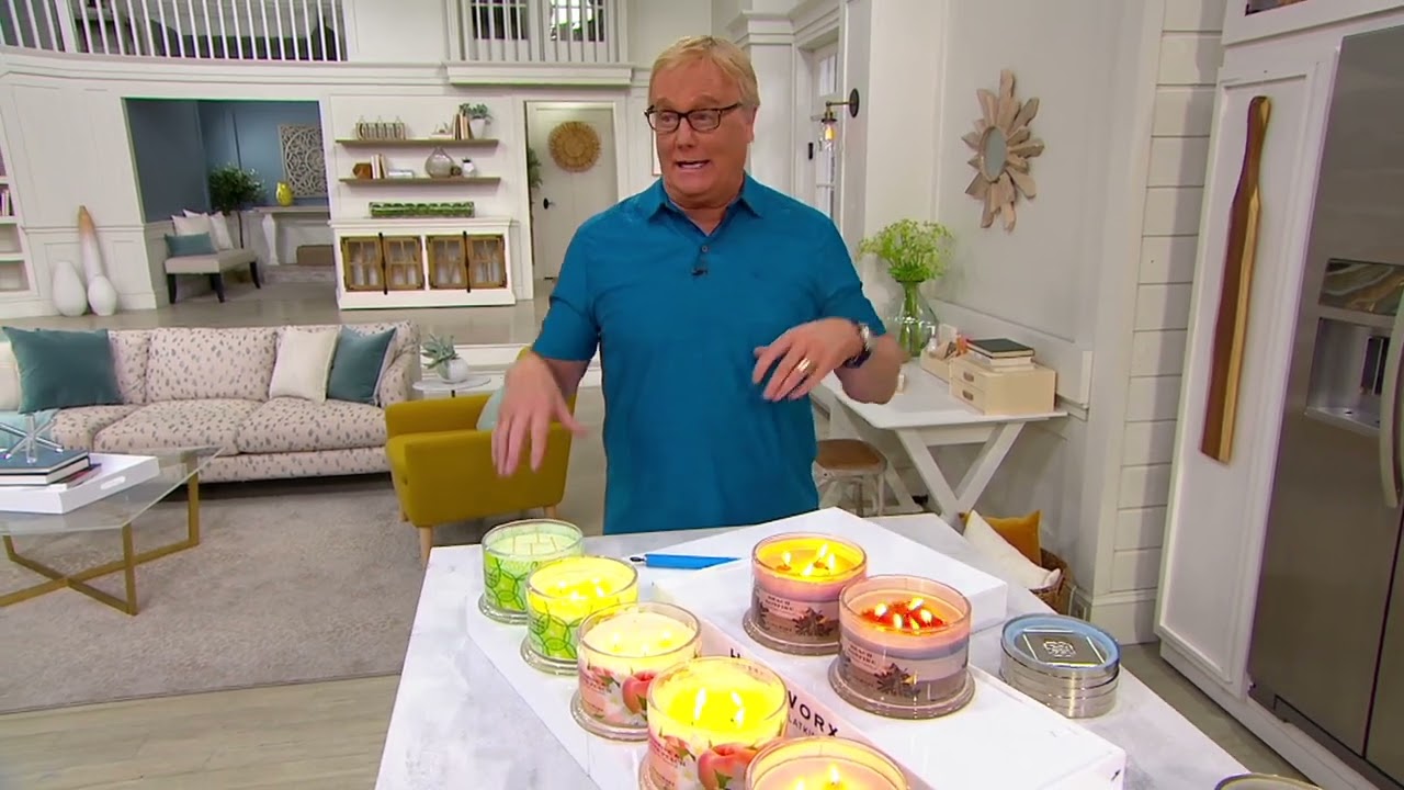 HomeWorx by Slatkin & Co. Set of (2) 18oz Wrapped Glass Candles on QVC