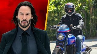 Keanu Reeves Hits the Road in LA with Friends on His Motorcycle