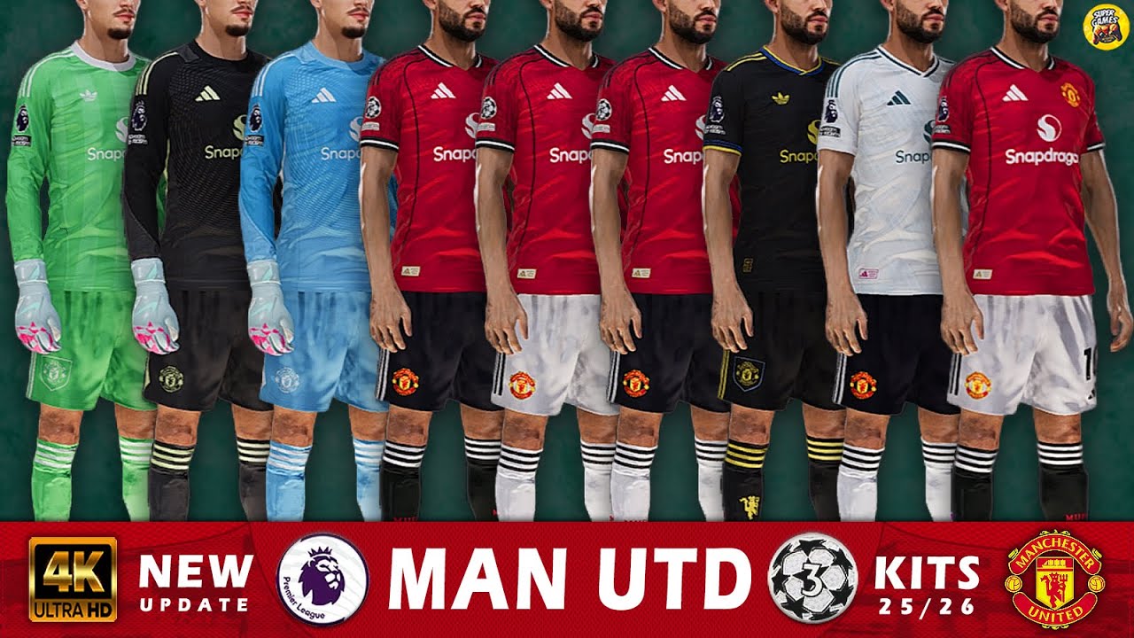 4K 🔴 MANCHESTER UNITED Official Kits 25/26 | EPL Edition | UCL