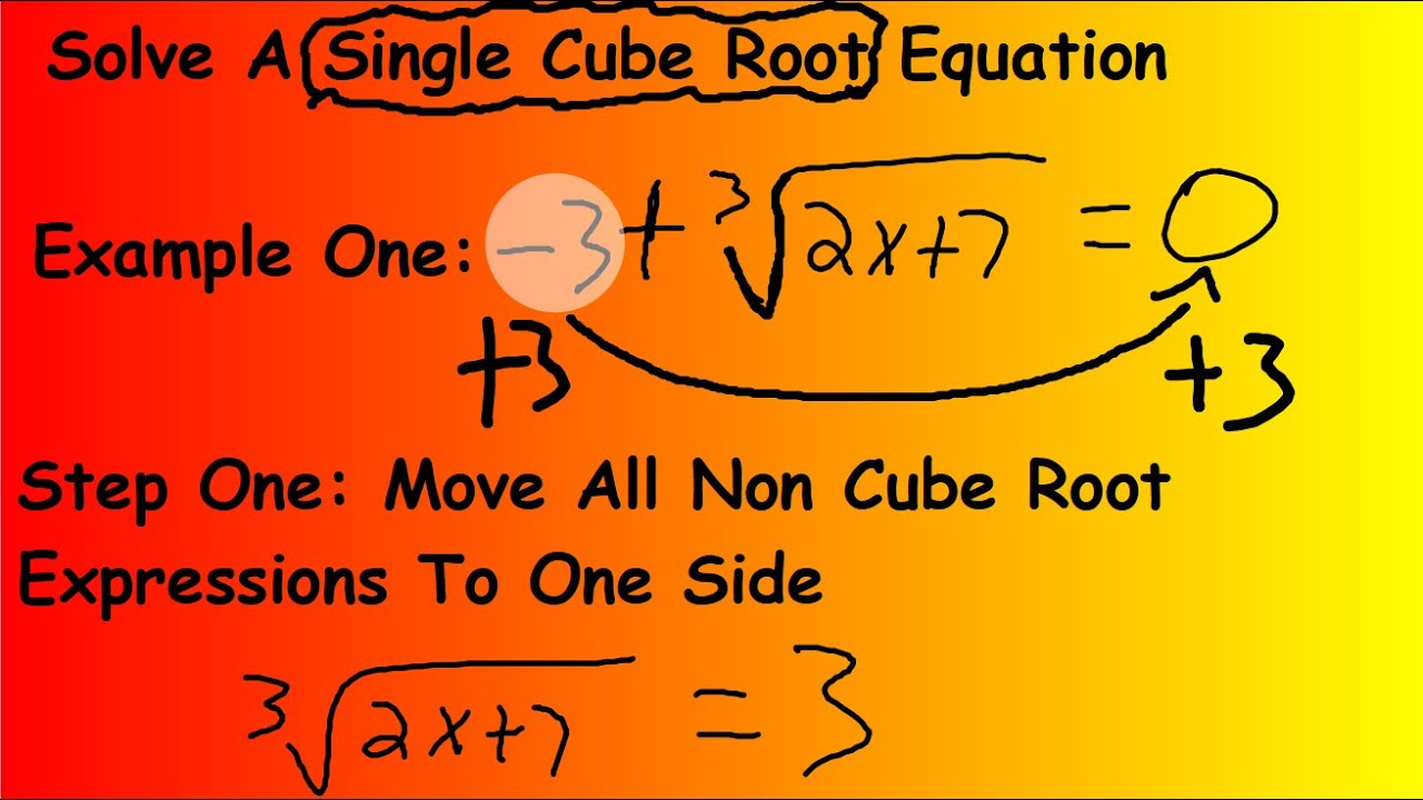 Solve a Single Cube Root Equation Ex 1 - YouTube