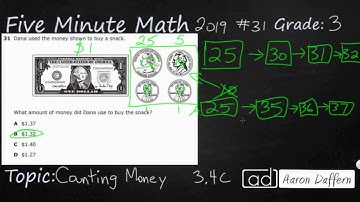 3rd Grade STAAR Practice Counting Money (3.4C - #3)