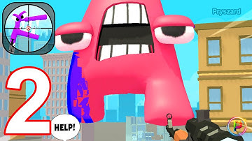 Giant Hunter Alphabet Wanted - Gameplay Walkthrough Part 2 Alphabet Lore Shooter ABC (iOS, Android)