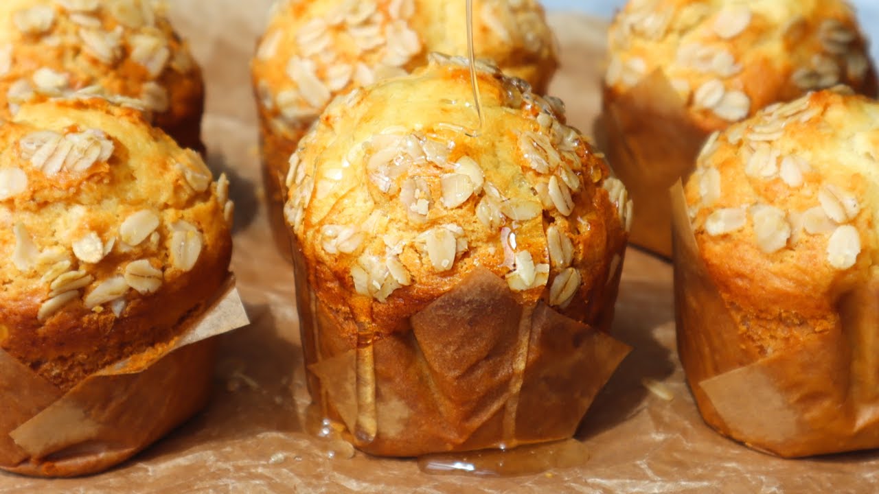 Super Moist and Savory Honey Oat Muffins