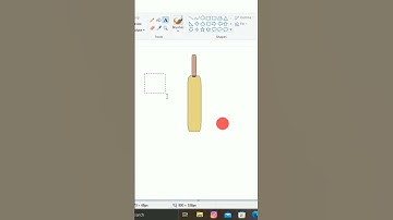 how to draw a bat and ball in Ms paint/ms dhoni #shorts #youtubeshorts #shortsfeed #msdhoni #viral