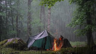 Survival and camping in the non-stop rain storm and thunderstorms