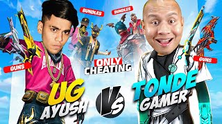 Only Cheating 😁 First Time UG Ayush Vs Tonde Gamer Best Gun Collection Battle 😱 Free Fire Max