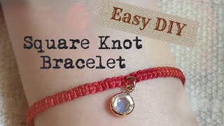 DIY Square Knot Bracelet | Step by Step Tutorial | Lucky Bracelet l Friendship Bracelet l Tie Knot