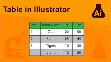 Table in Adobe Illustrator