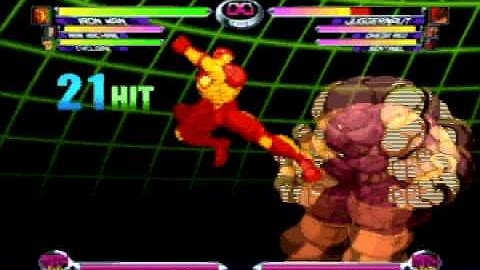 Marvel vs Capcom 2 (PS3): Iron Man Unfy: Mid Screen Unfly to Infinite