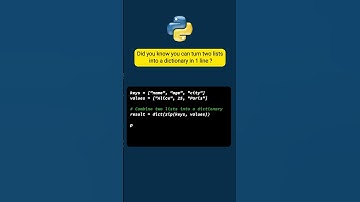 Turn two lists into a dictionary in 1 line in Python #coding #programming #python #pythontips