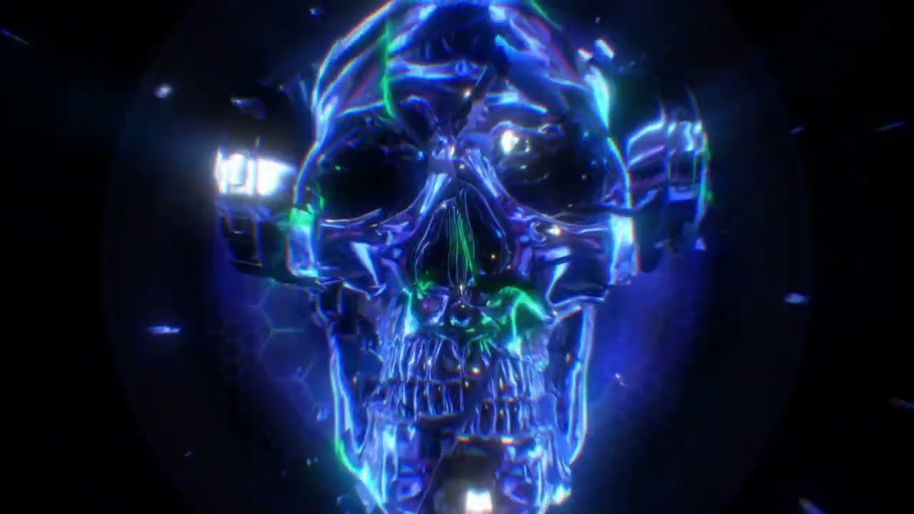 DJ Skull Loop | Silent Visual Screensaver (No Sound)