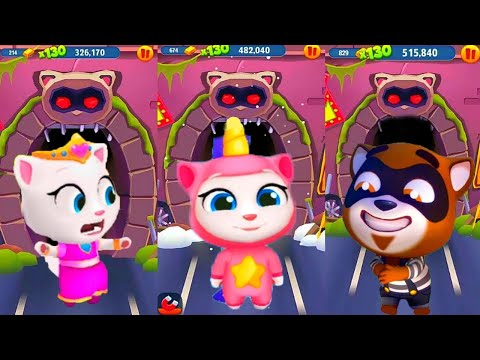 Видео: Talking tom gold  run Говорящий Том бег за золотом Сила цветов и Анджела