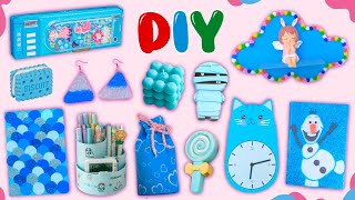 10 DIY CUTE BLUE CRAFTS - BLUE SCHOOL SUPPLIES - LIFE HACKS and more #diy