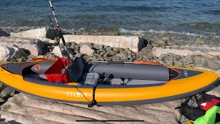 Kayak Decathlon ITIWIT X100 2 P (1º parte) con montaggio portacanne ed ecoscandaglio Garmin strike 4