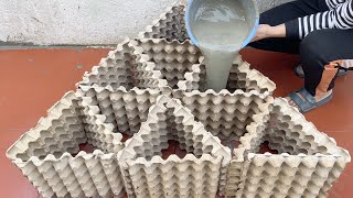 Using Recycled Egg Cartons .How To Make Coffee Table And Flower Pots At Home .
