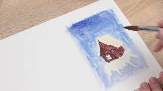 Simple Painting Christmas House / Easy Watercolor Demo / For Beginners / Satisfying Daily Art screenshot 1