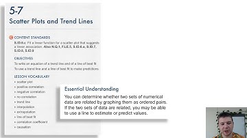 Algebra 1 5-7 Scatter Plots and Trend Lines: Introduction and Solve It