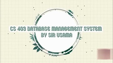 CS403 Information in DBMS || Information Definition detail || Database management systems ||