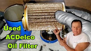 ACDelco Oil Filter PF63 Used Oil Filter Inspection