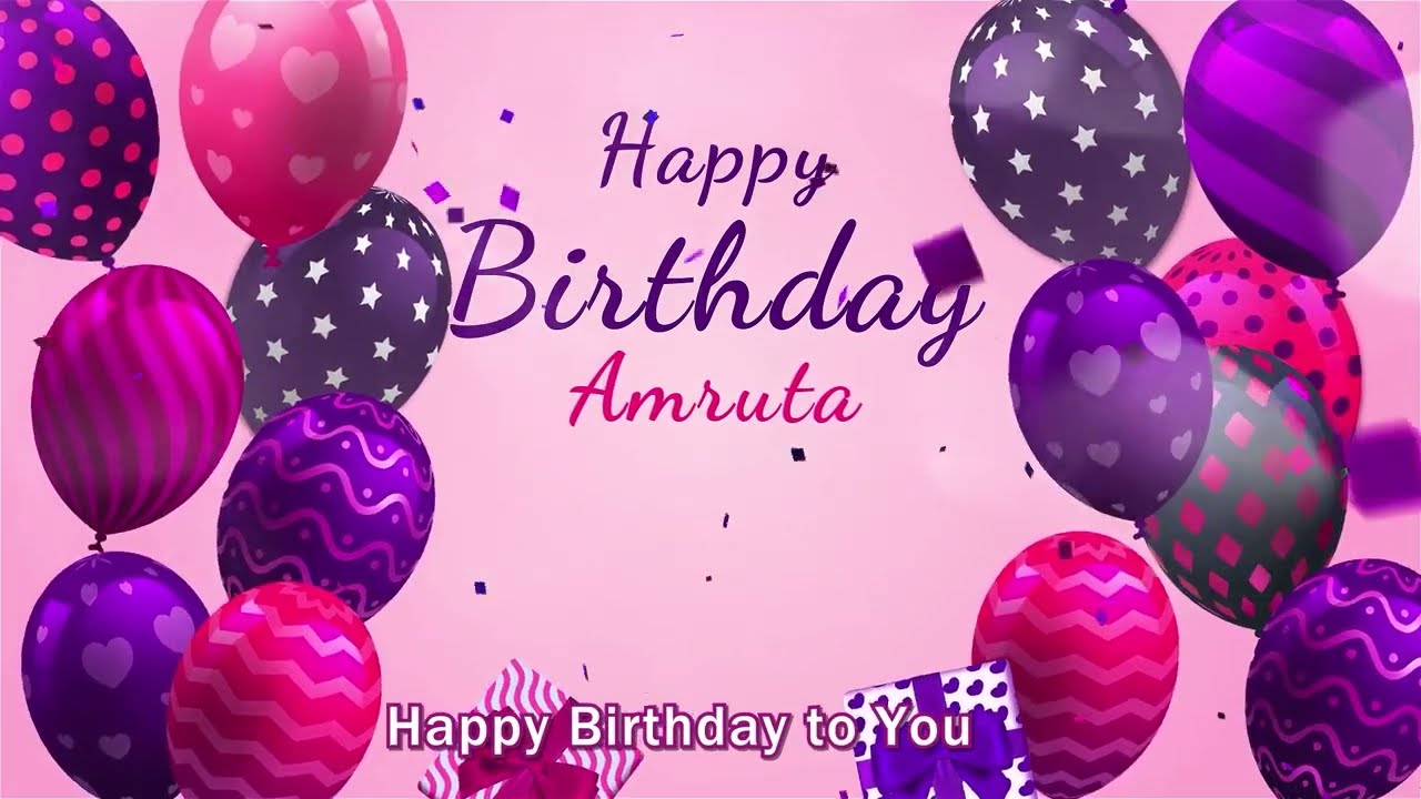 Happy Birthday Amruta  Amruta Happy Birthday Song  Amruta