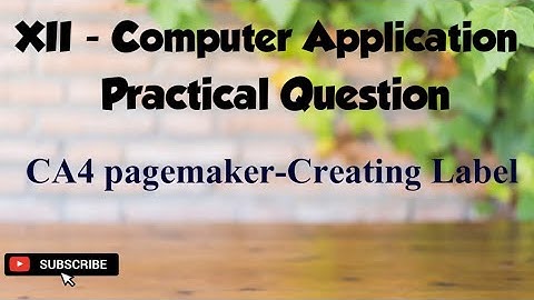 XII Computer Applications Practical Question - CA4 - Pagemaker - Creating Label
