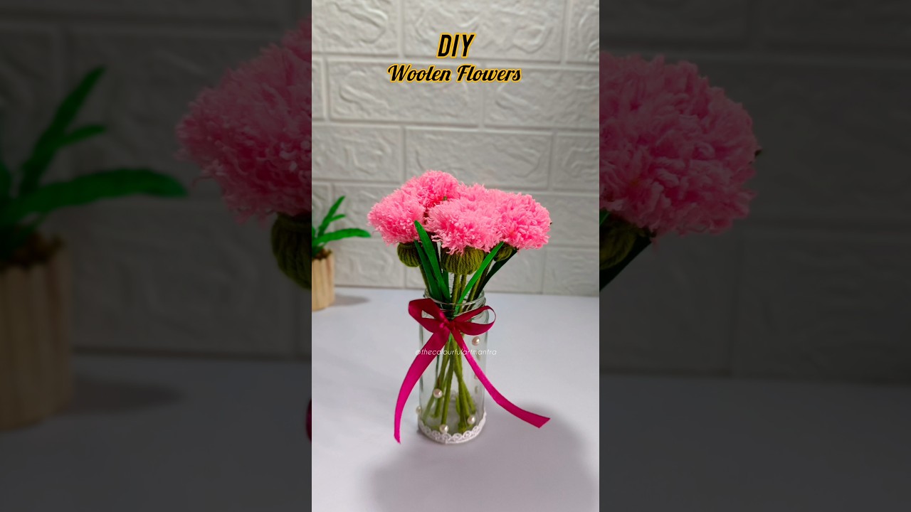DIY Woolen Flowers ✨ #shorts