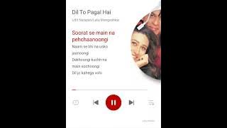 Dil to pagal hai Dil deewana hai karaoke song with lyrics, only music no vocals #karaoke #track