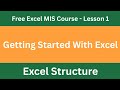 Lesson 1 | Excel Structure | Getting Started with Excel | Excel For Beginners | FREE Excel Course