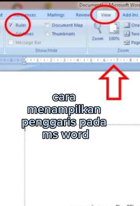 cara menampilkan penggaris pada ms word