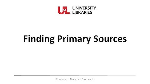Finding Primary Sources