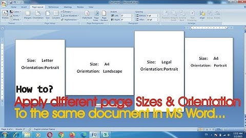 How to add different page sizes and page orientations in the same document? Multiple page sizes