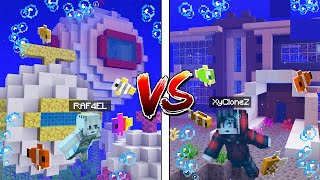 แข่งสร้าง!! บ้านสุดเท่ บ้านใต้น้ำสุดหรู VS บ้านใต้น้ำสุดกาก ใครจะชนะ!?? (Minecraft House)