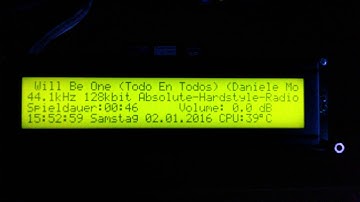Hd44780 LCD 40x4 Raspberry Pi Kodi playing Internetradio
