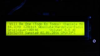 Hd44780 LCD 40x4 Raspberry Pi Kodi playing Internetradio