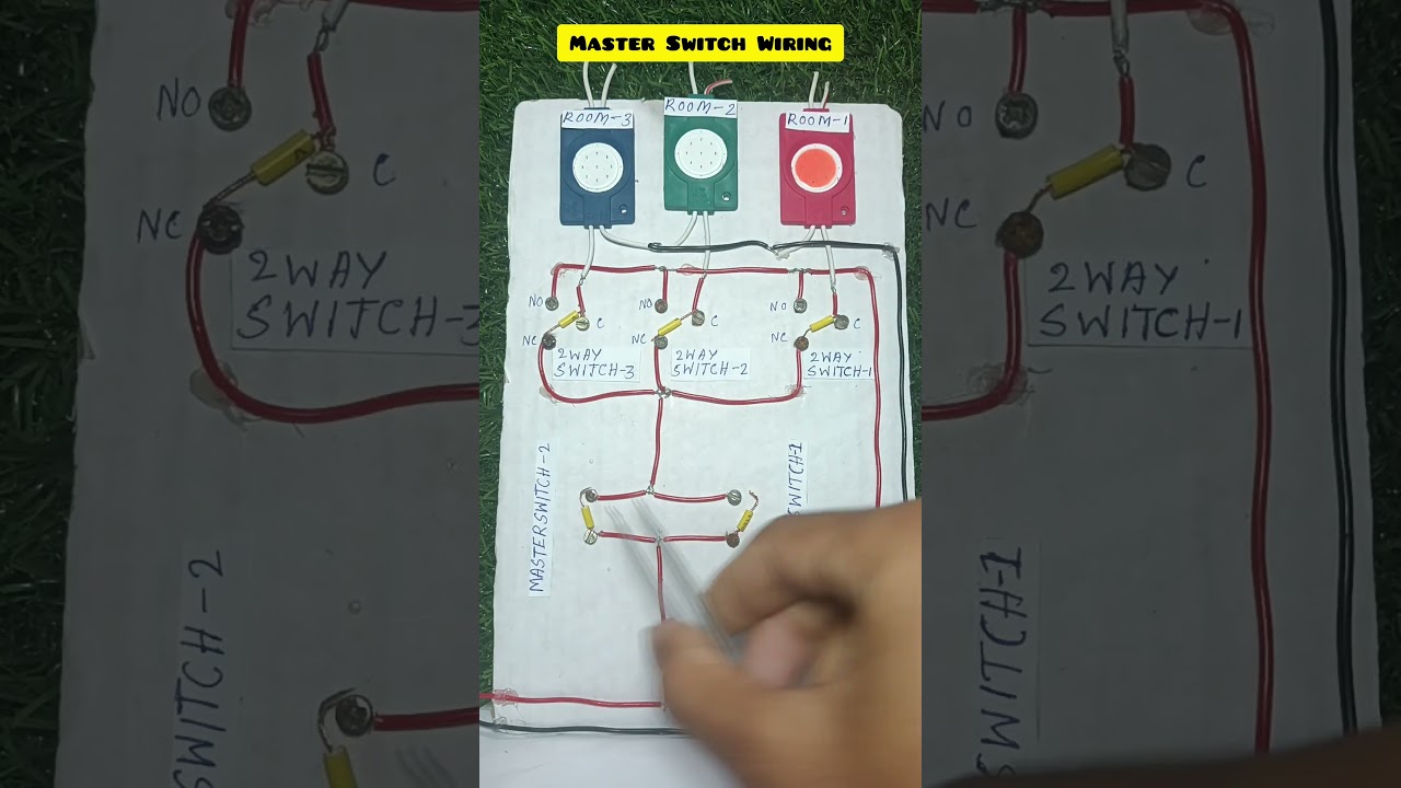 Master switch wiring with tow way switch|Home wiring| 