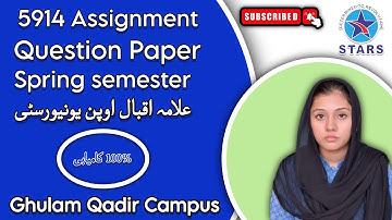 5914 Assignment Question Paper | Allama Iqbal Open University Spring Semester 2025
