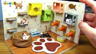 DIY  Miniature Cat Room Set ミニチュアキャットルーム作り